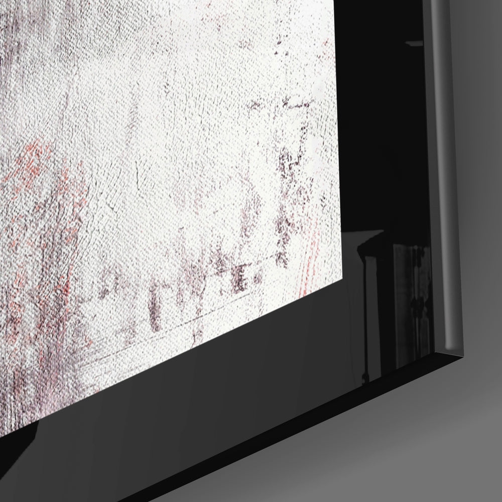 Red and Charcoal Abstract Glass Wall Art