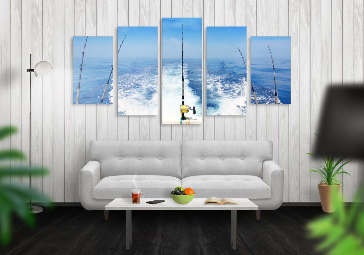 Deep Sea Fishing 5-Piece Canvas Wall Art Set