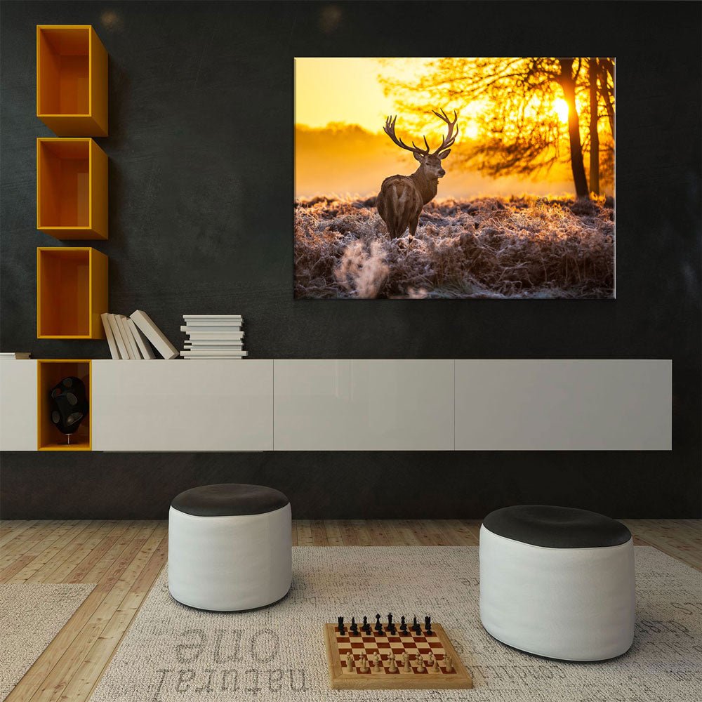 Big Buck Sunset Deer Canvas Wall Art