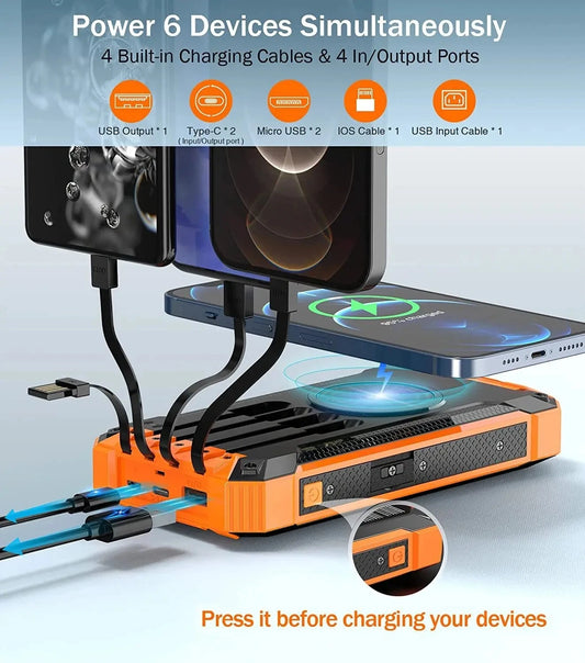 Solar Powered Phone Charger – Wireless Solar Power Bank (Stay Charged Anywhere)