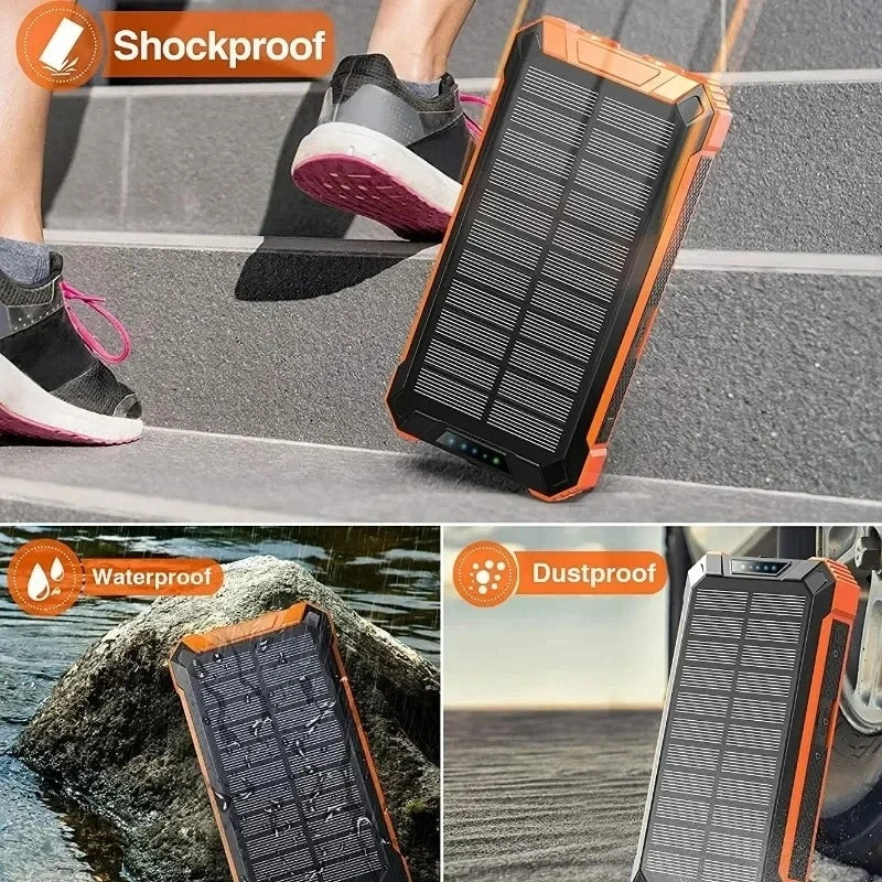 rugged waterproof dustproof solar charger for camping
