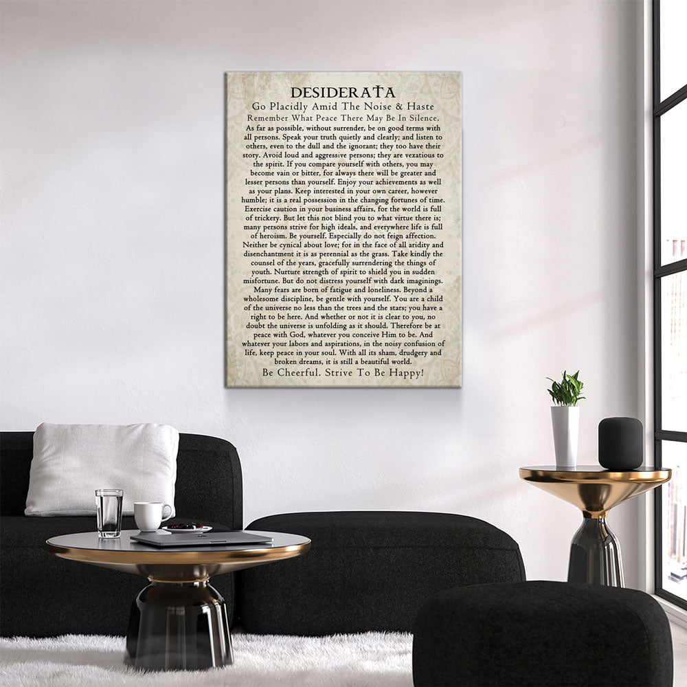 Desiderata Poem Canvas Wall Art by Max Ehrmann