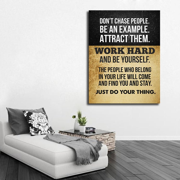 Work Hard And Be Yourself Canvas Wall Art