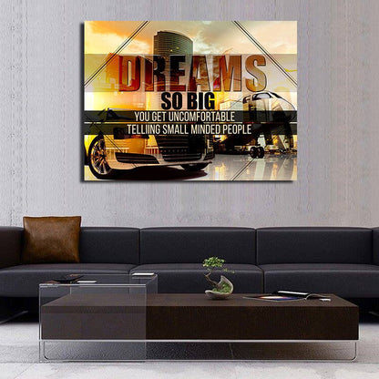 Dreams so big motivational canvas wall art