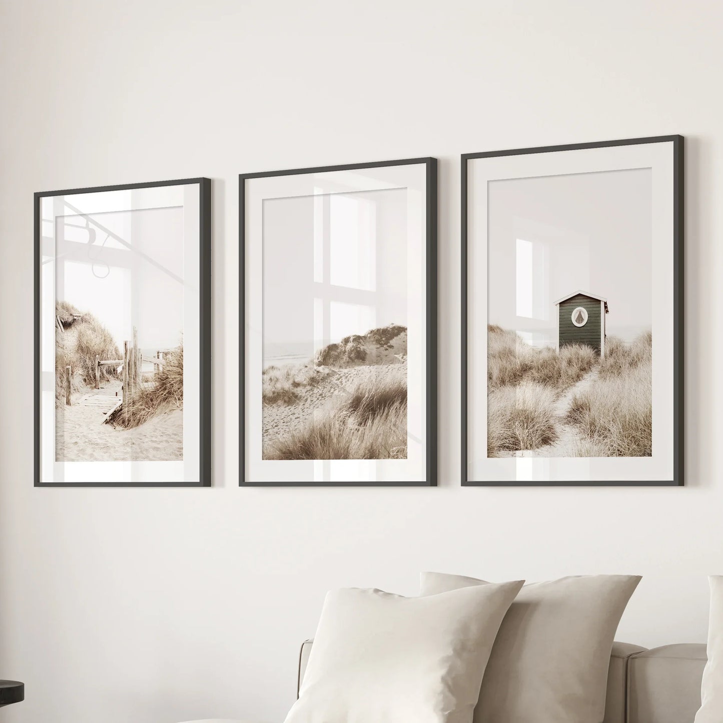 Minimalist Coastal Gallery Wall Beige Beach Decor Set