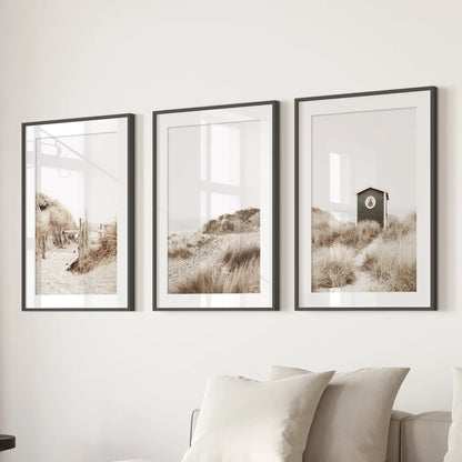 Minimalist Coastal Gallery Wall Beige Beach Decor Set