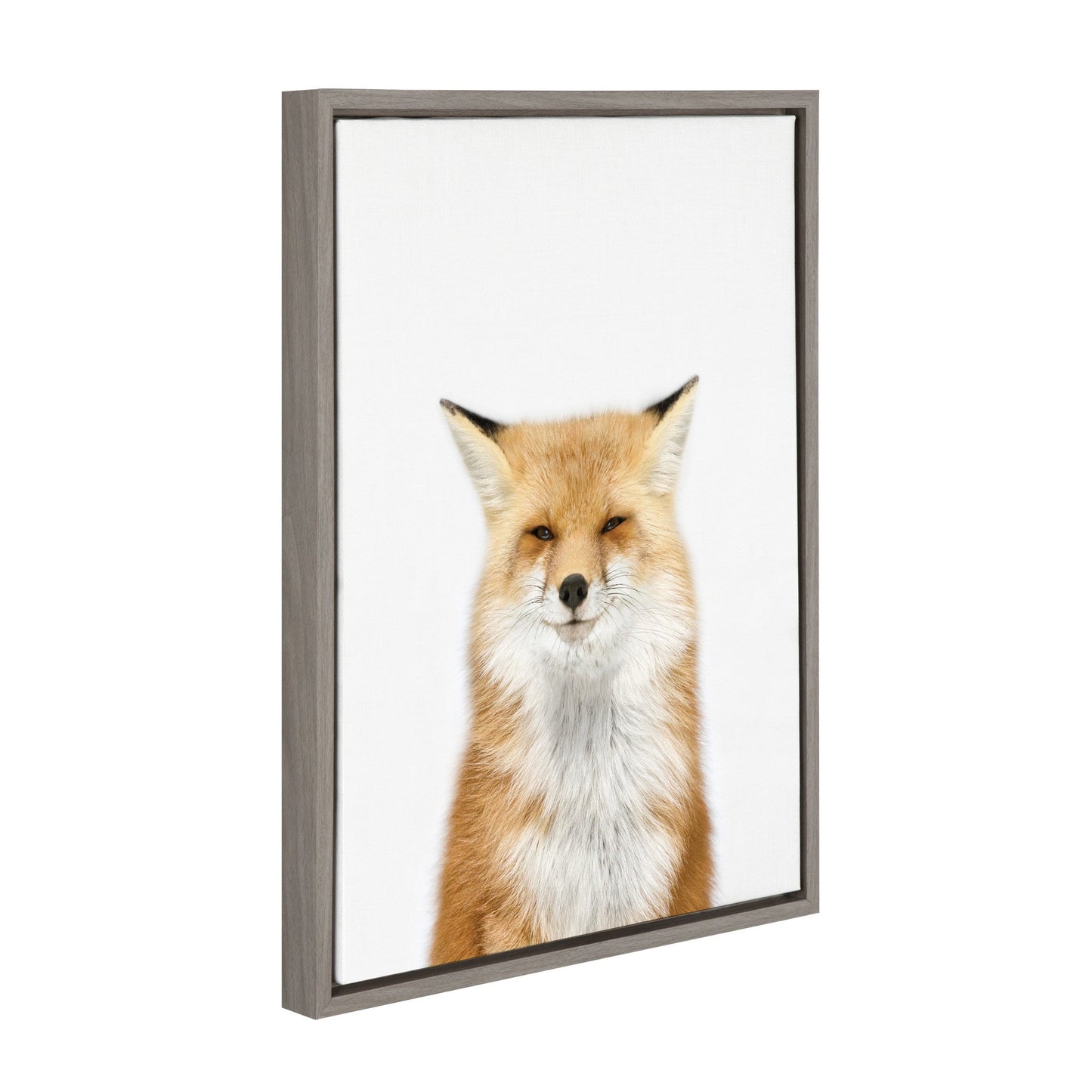 Fox Portrait Framed Canvas Wall Art, Woodland Decor