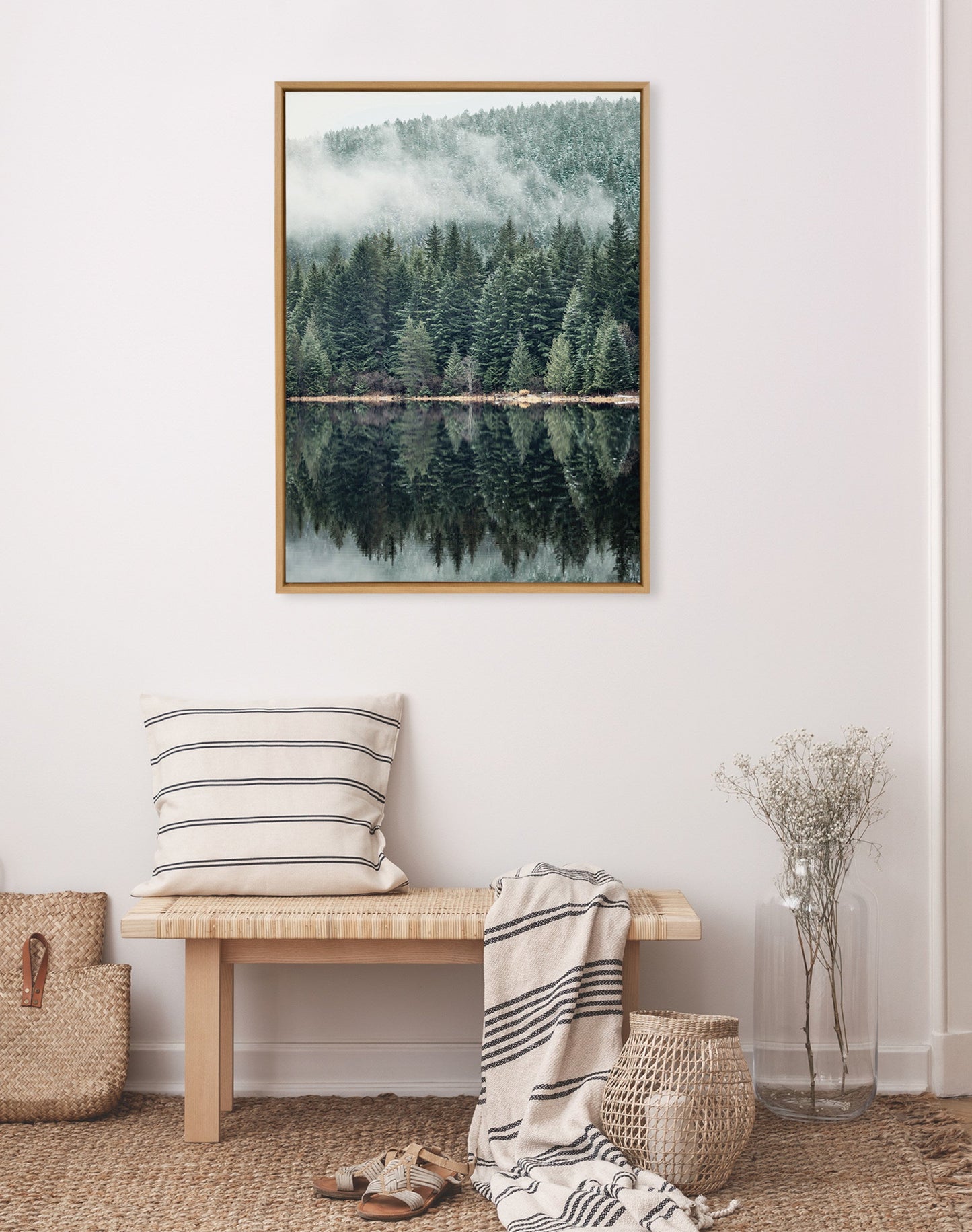 Misty Forest Framed Canvas Wall Art