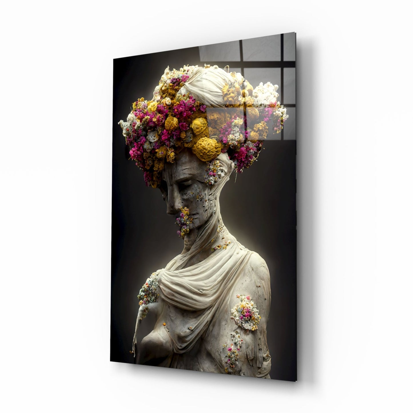 Abandoned Statue Glass Wall Art