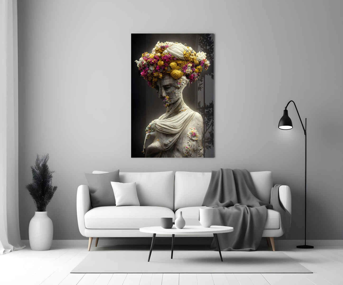 Abandoned Statue Glass Wall Art