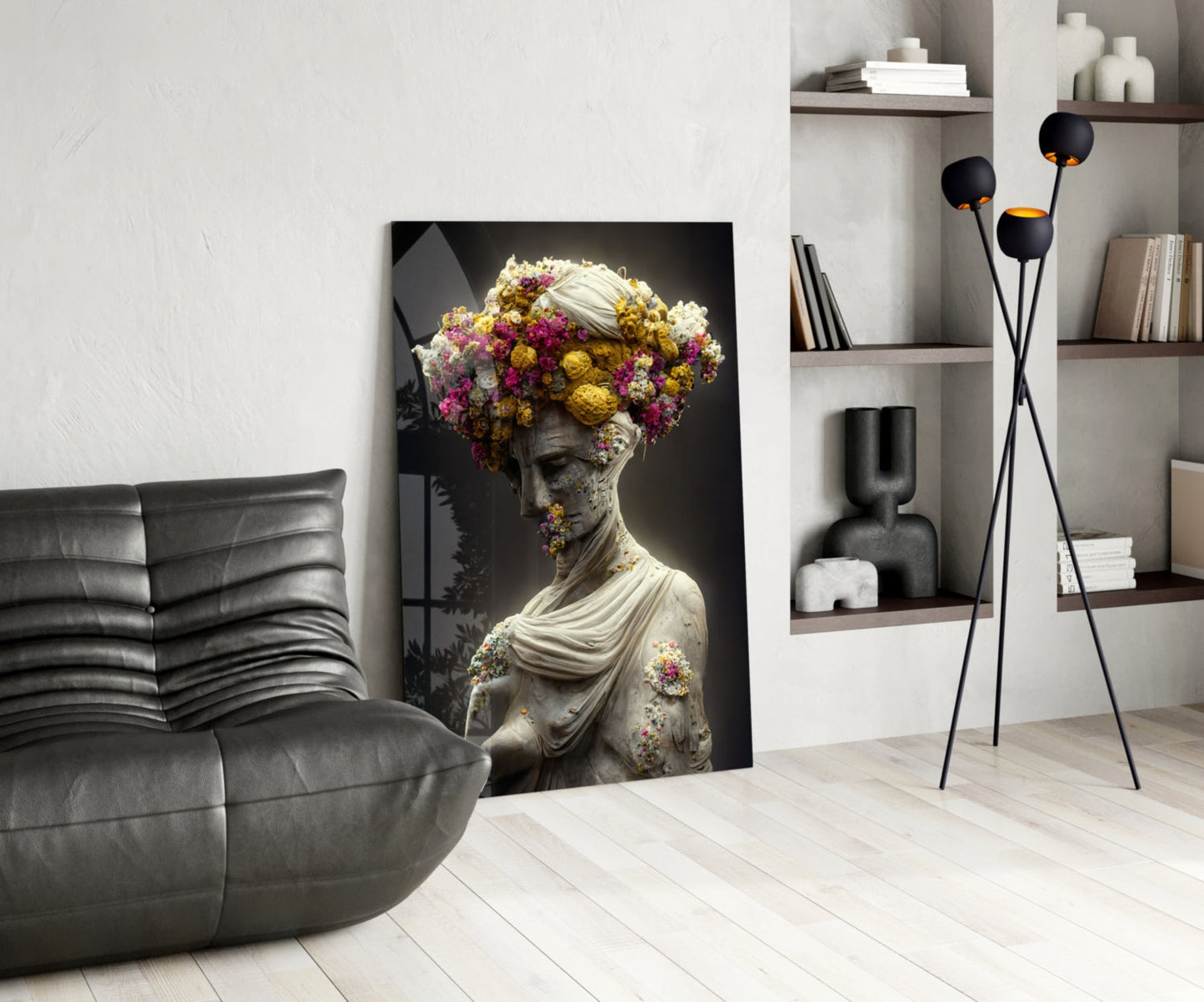 Abandoned Statue Glass Wall Art