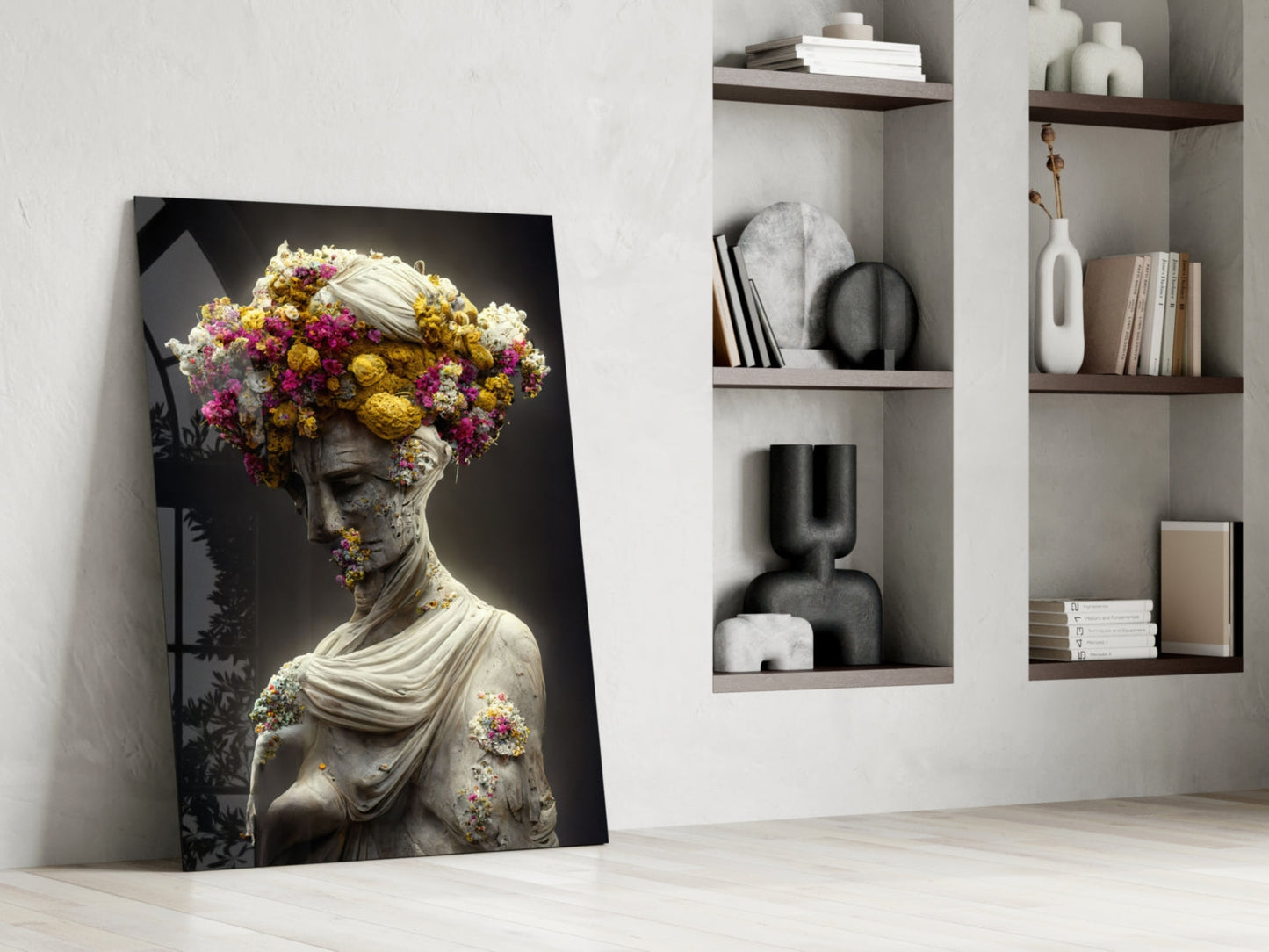 Abandoned Statue Glass Wall Art