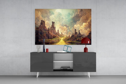 Road to the End Glass Wall Art