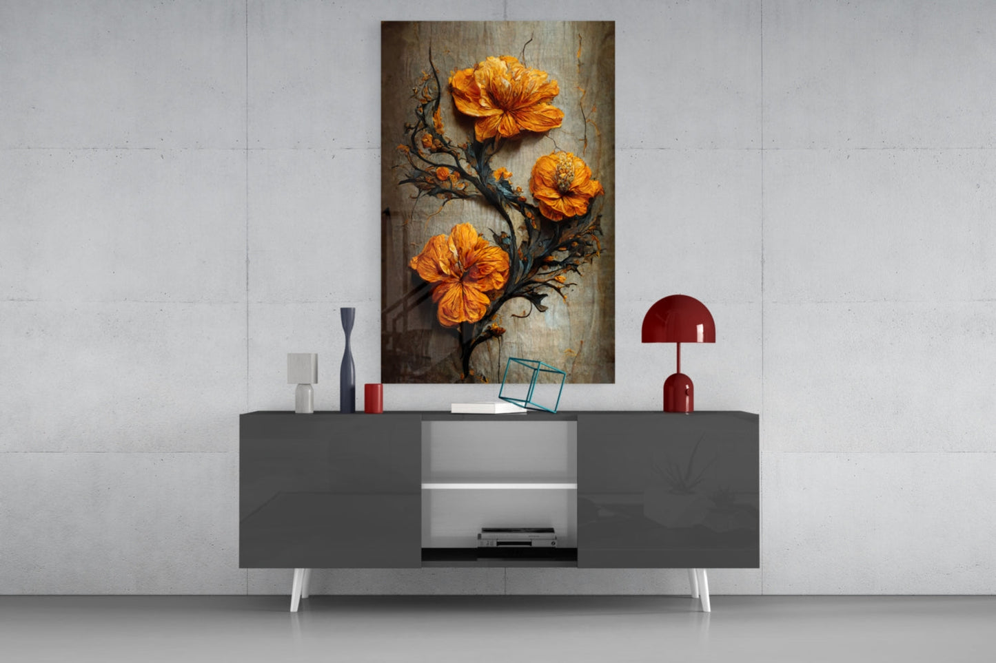 Timeless Flowers Glass Wall Art