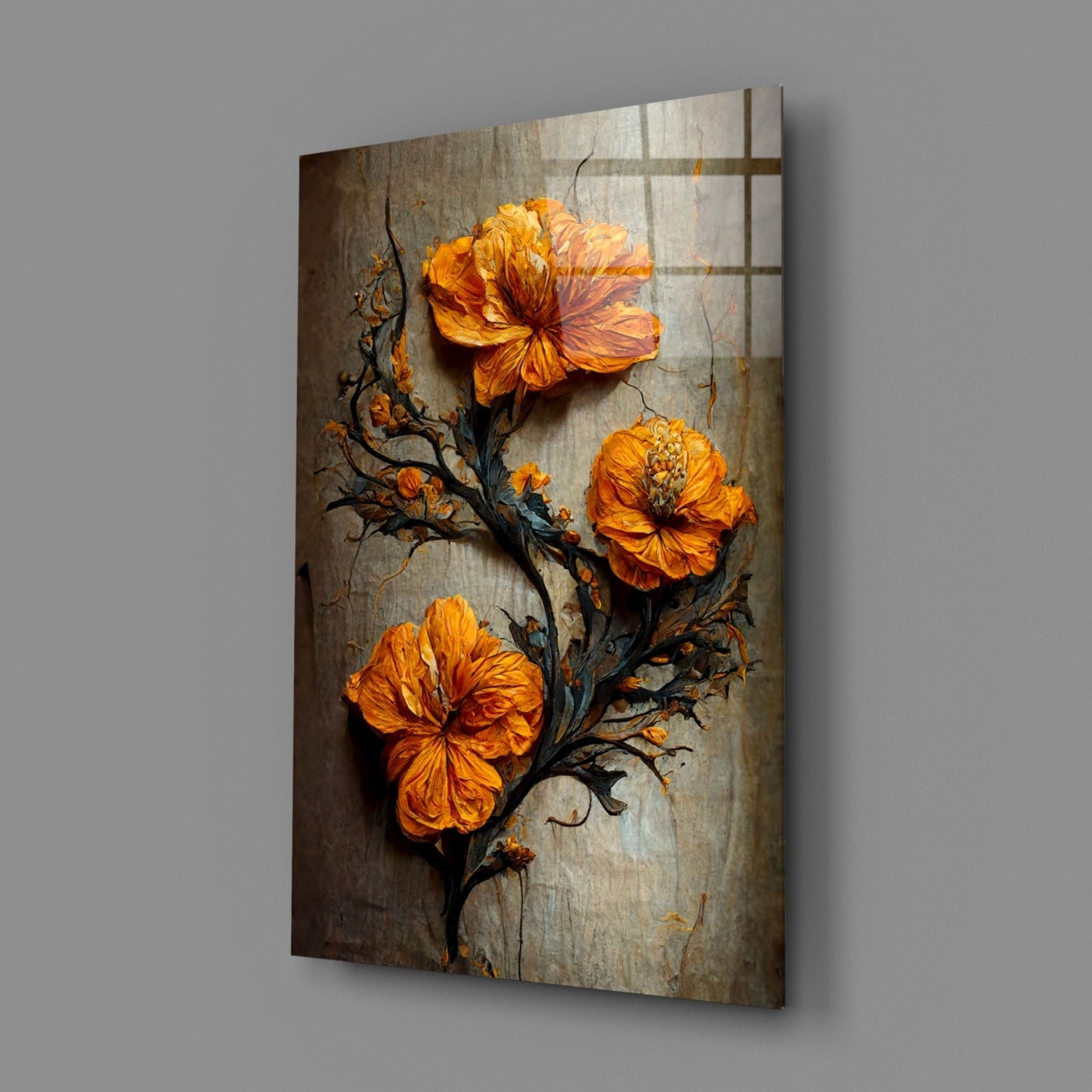 Timeless Flowers Glass Wall Art