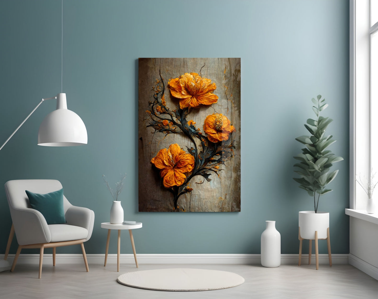 Timeless Flowers Glass Wall Art