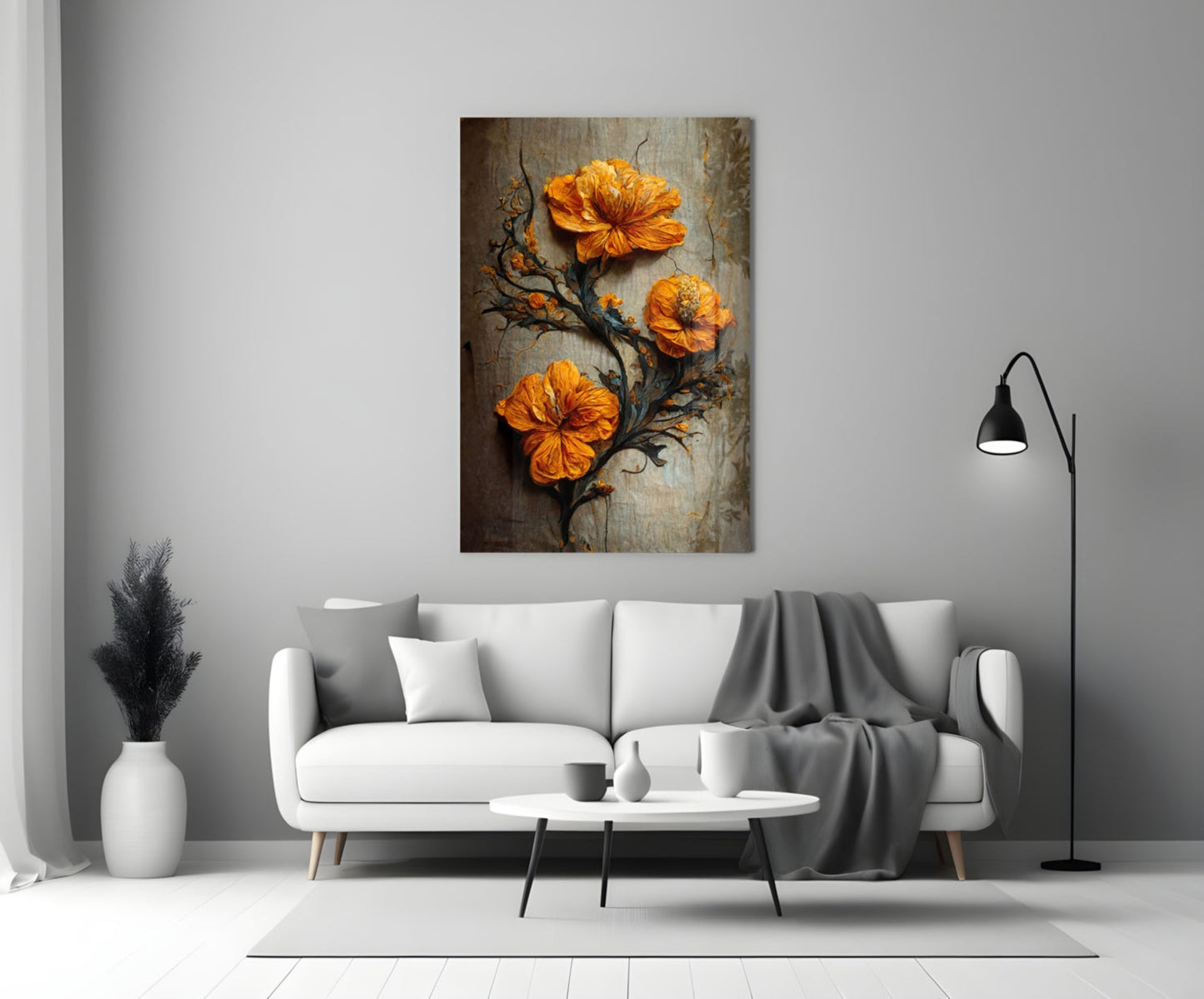 Timeless Flowers Glass Wall Art