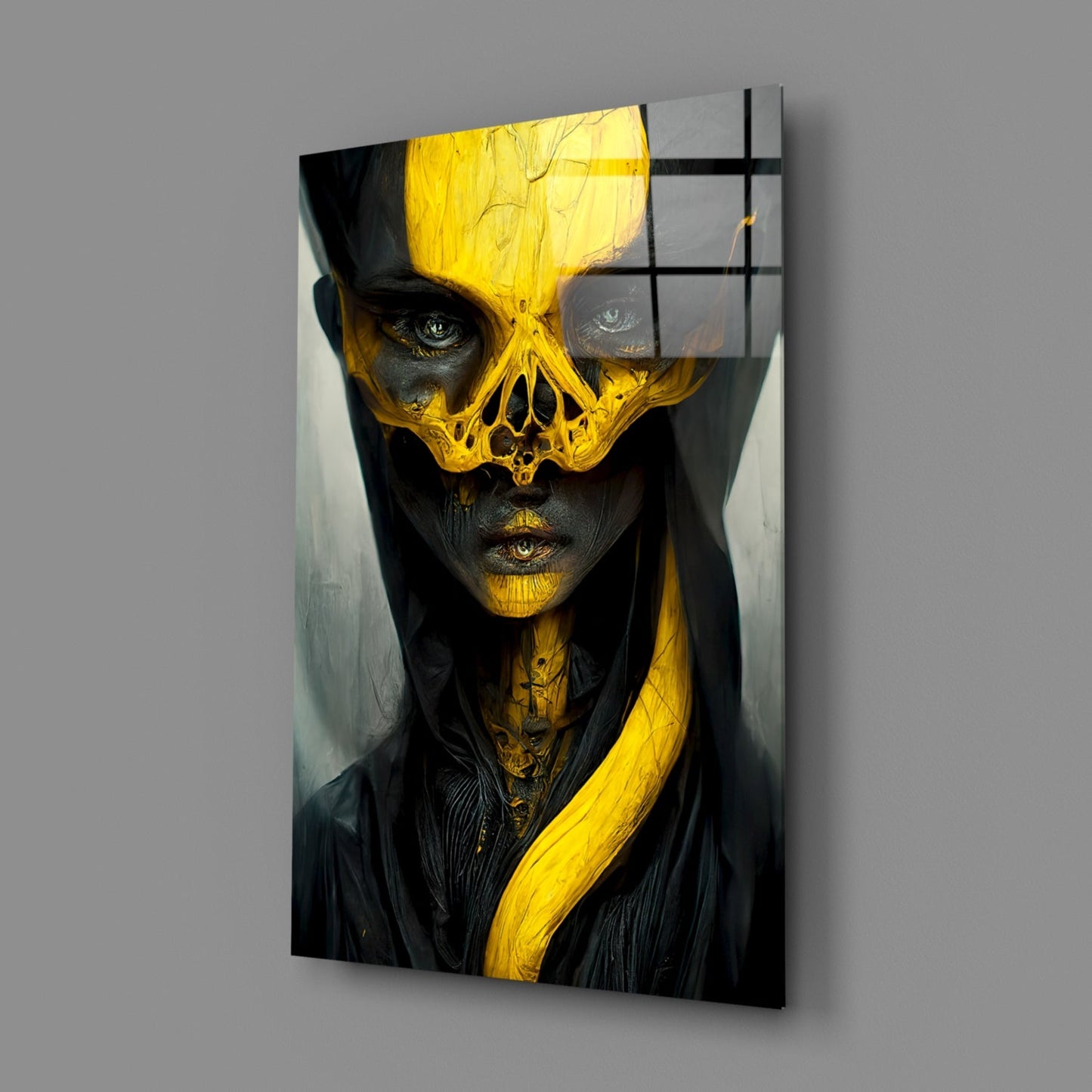 Ritual Mask Glass Wall Art