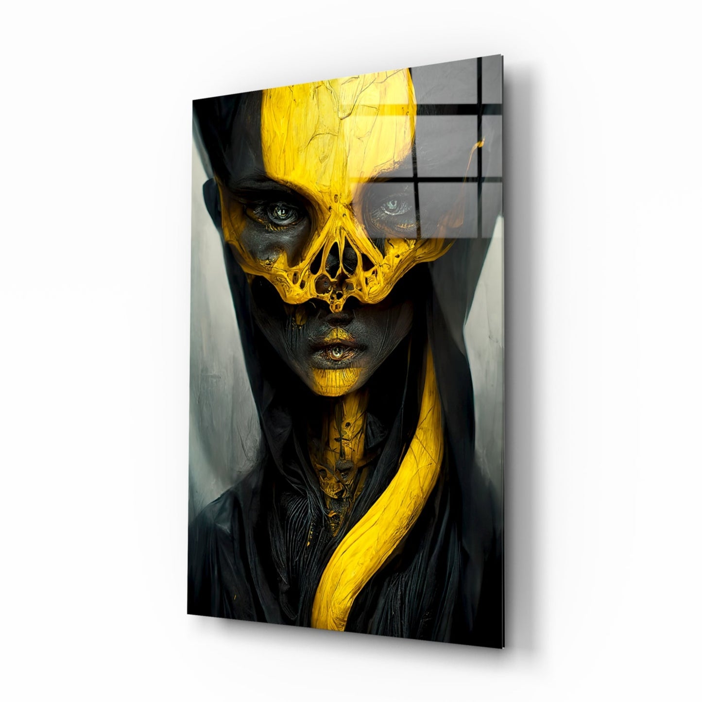 Ritual Mask Glass Wall Art
