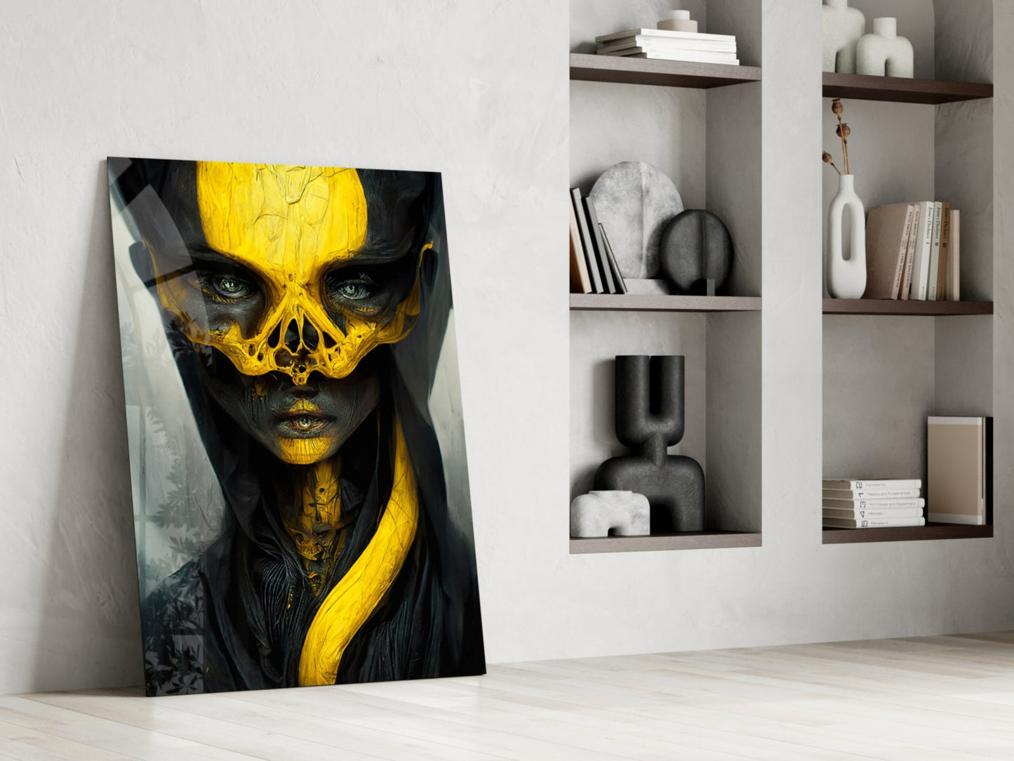 Ritual Mask Glass Wall Art