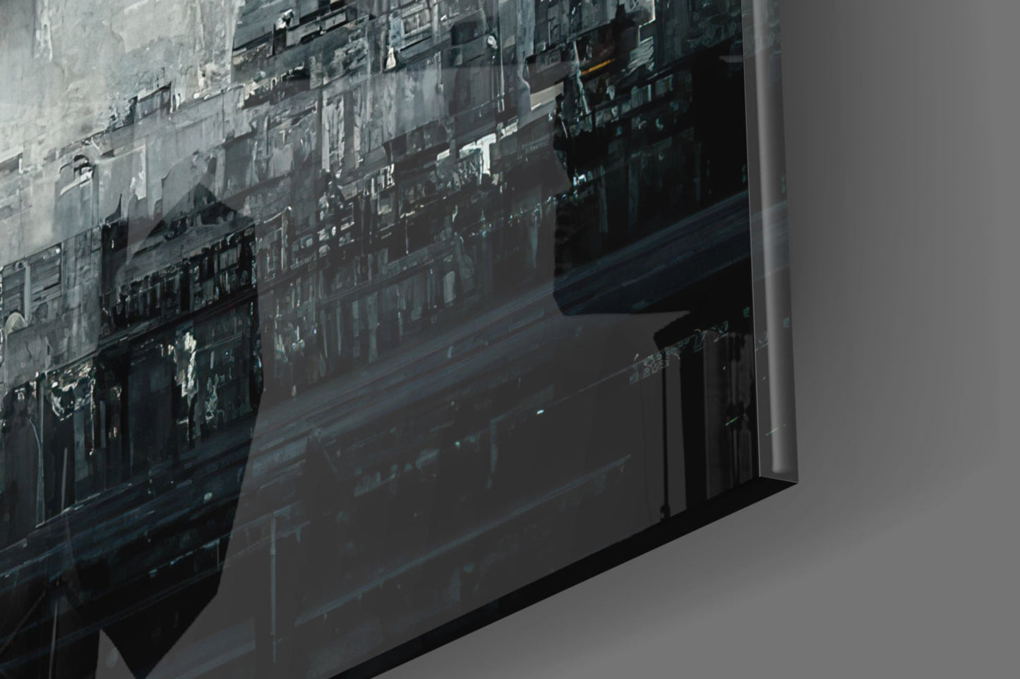 Old City Silhouette Glass Wall Art