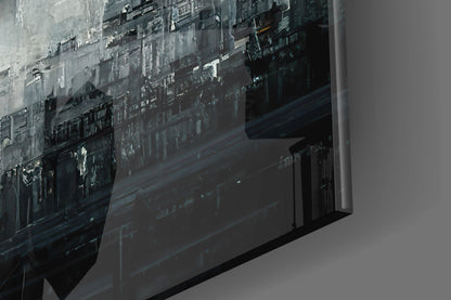 Old City Silhouette Glass Wall Art