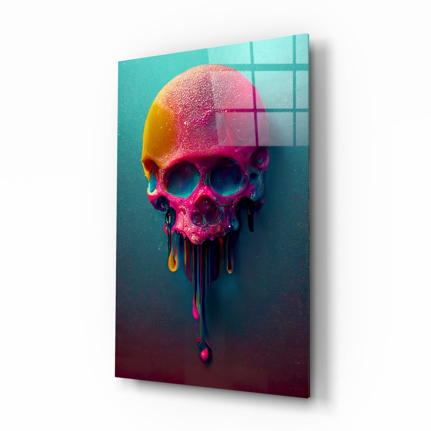 Melt of the Skull Glass Wall Art