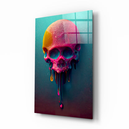 Melt of the Skull Glass Wall Art