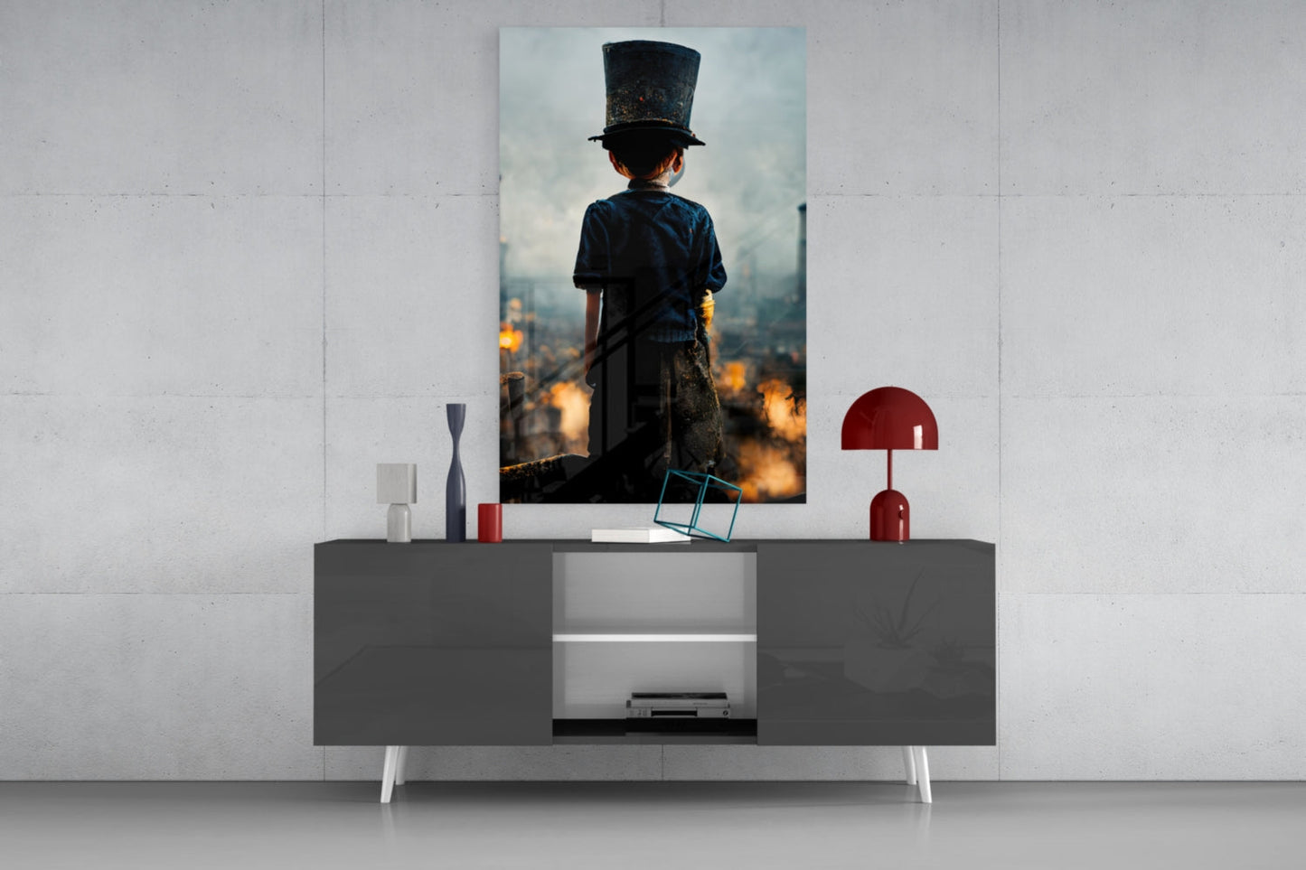 Burning the Past Glass Wall Art