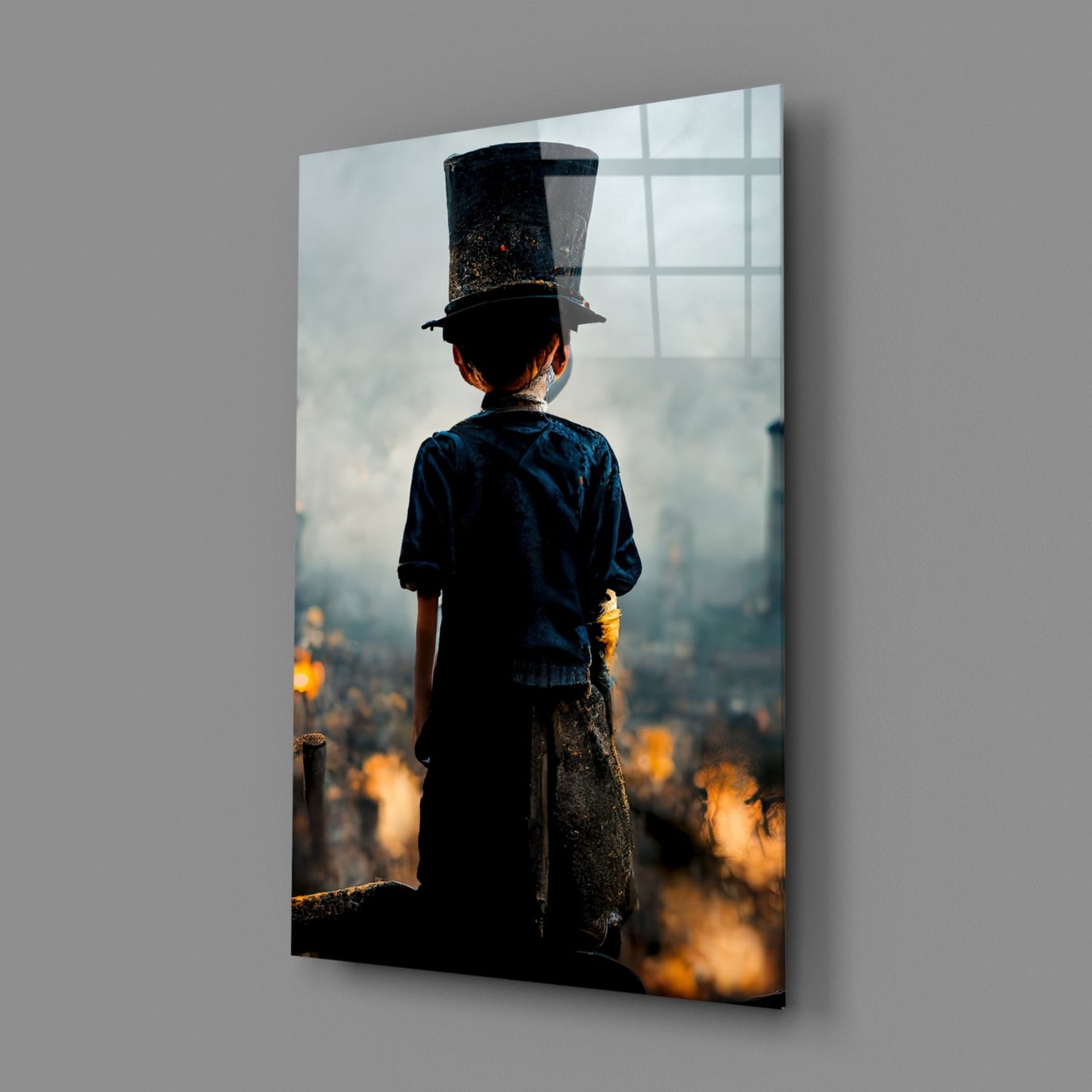 Burning the Past Glass Wall Art