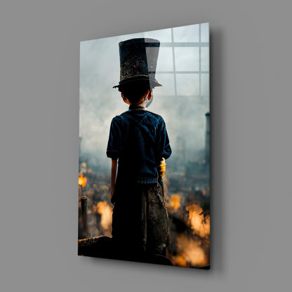 Burning the Past Glass Wall Art
