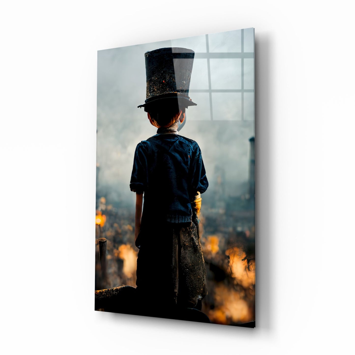Burning the Past Glass Wall Art