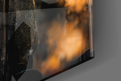 Burning the Past Glass Wall Art