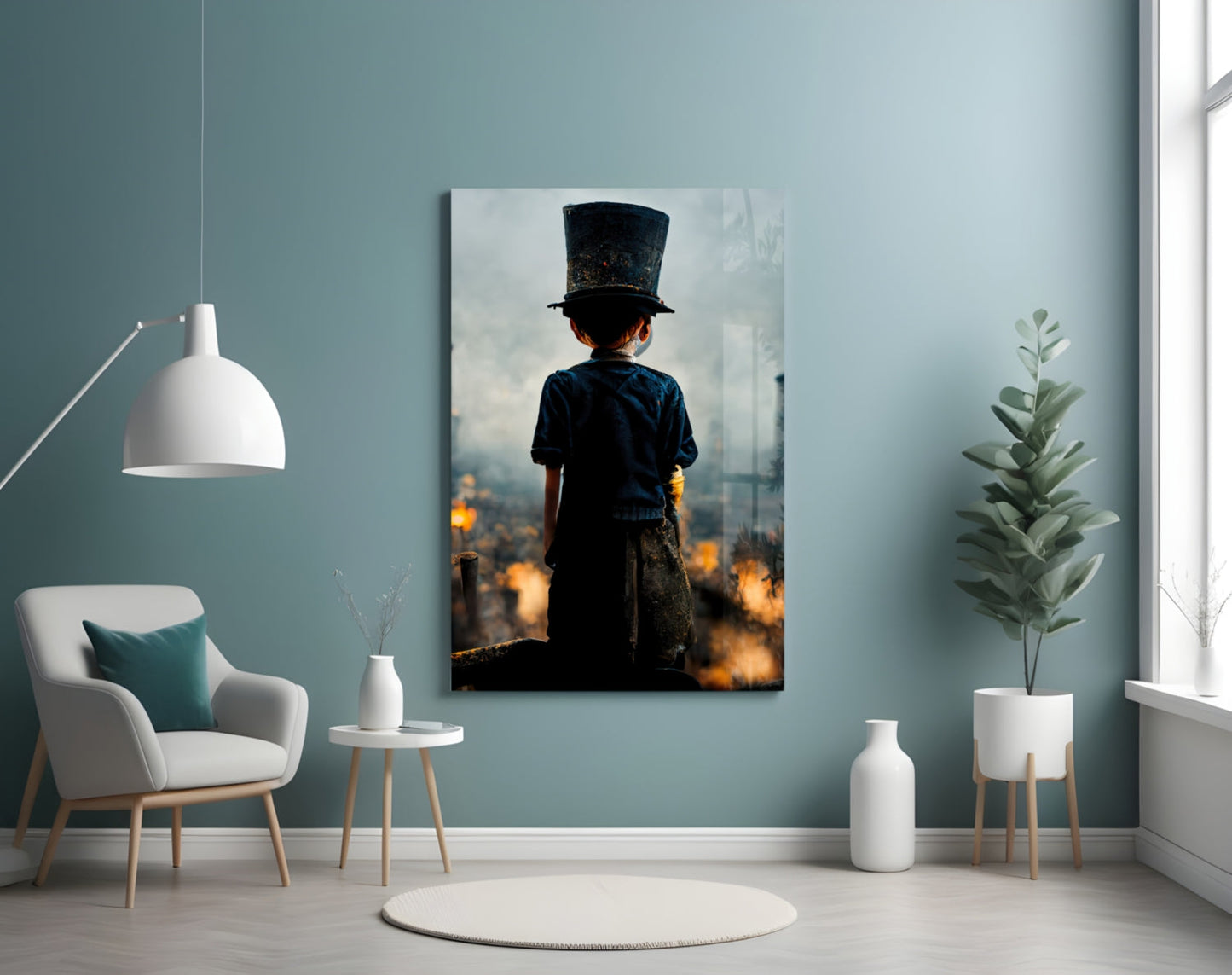 Burning the Past Glass Wall Art