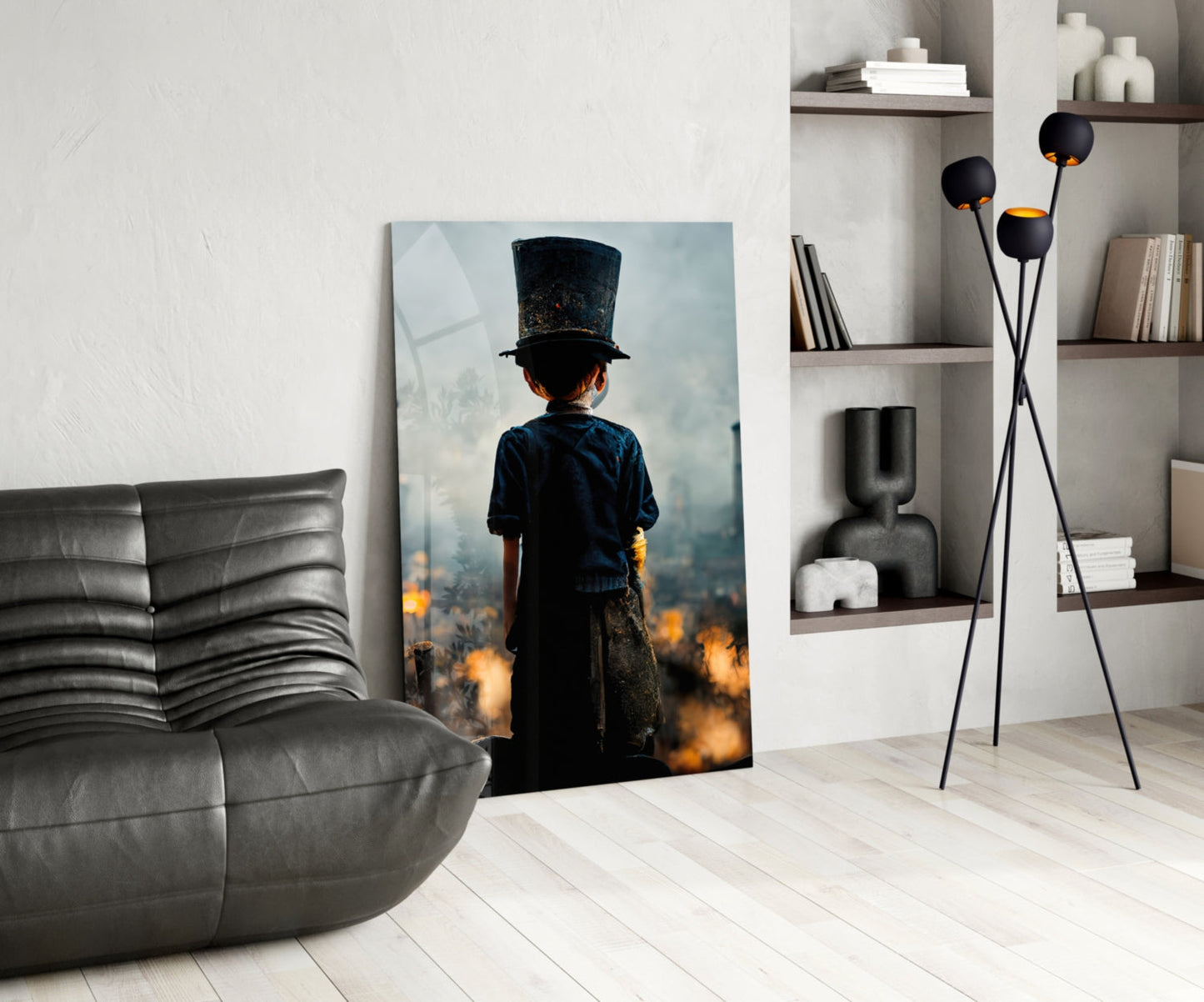 Burning the Past Glass Wall Art