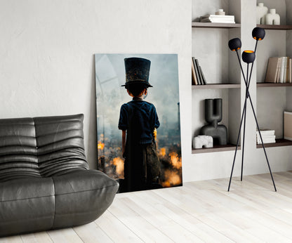 Burning the Past Glass Wall Art