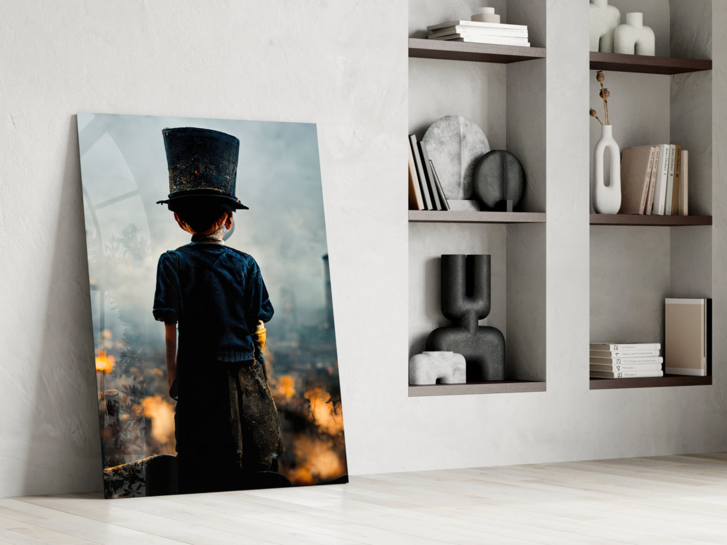 Burning the Past Glass Wall Art
