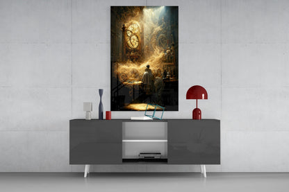 Time Flow Glass Wall Art