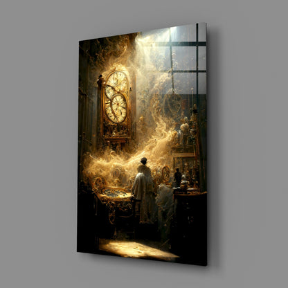 Time Flow Glass Wall Art