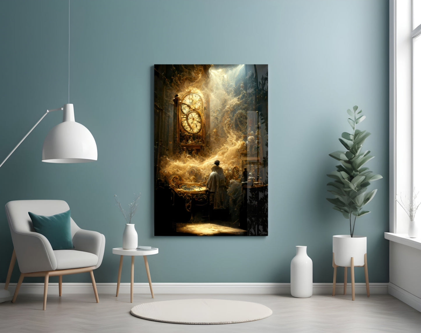 Time Flow Glass Wall Art