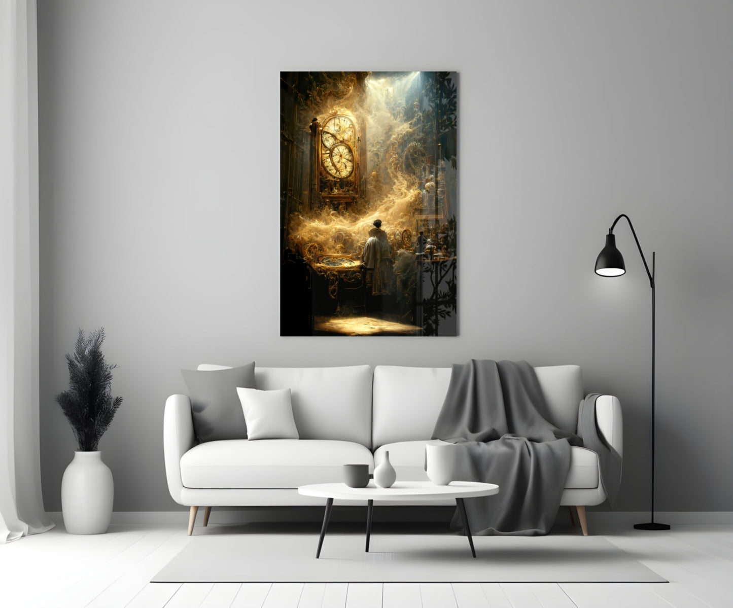Time Flow Glass Wall Art