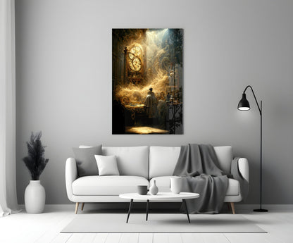 Time Flow Glass Wall Art