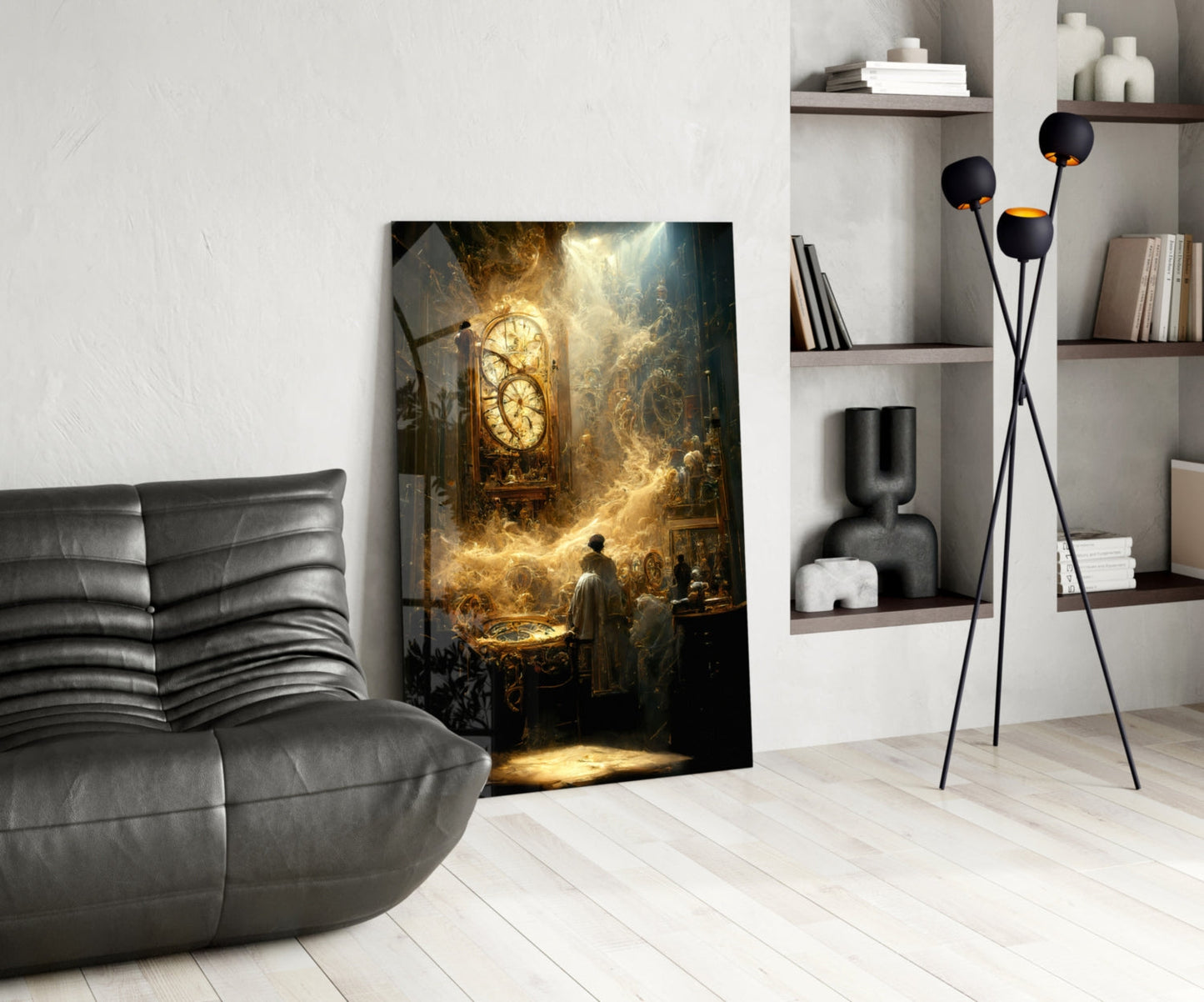 Time Flow Glass Wall Art