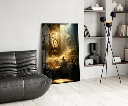 Time Flow Glass Wall Art