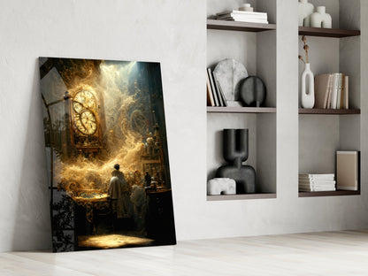 Time Flow Glass Wall Art