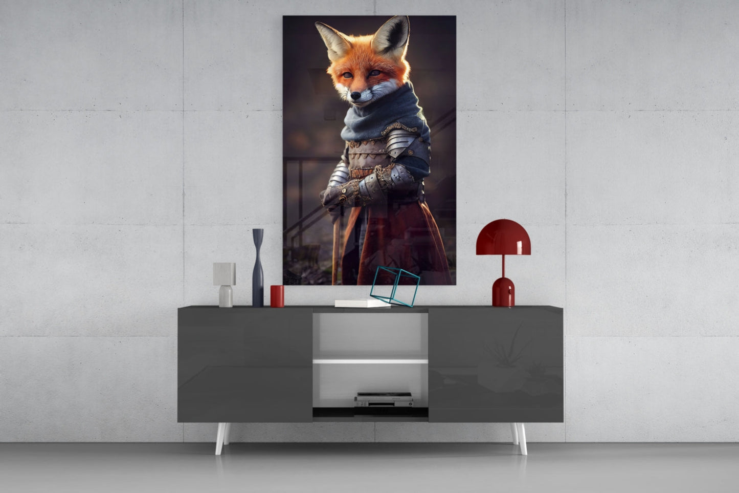 The Fox Glass Wall Art