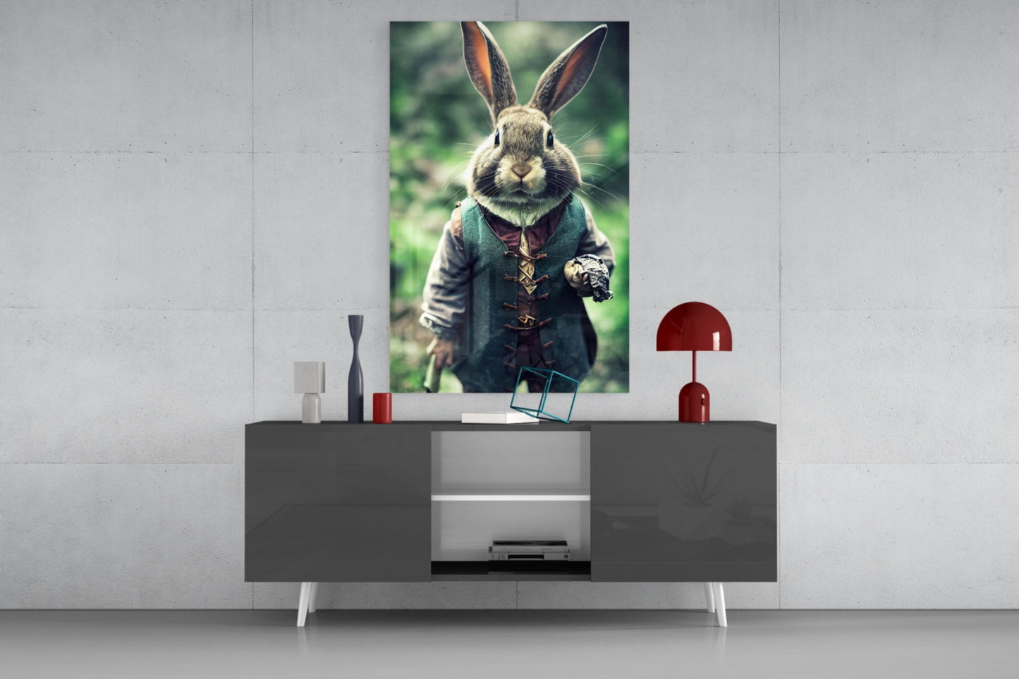 The Rabbit Glass Wall Art
