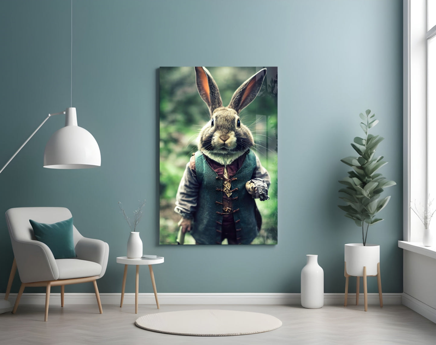 The Rabbit Glass Wall Art
