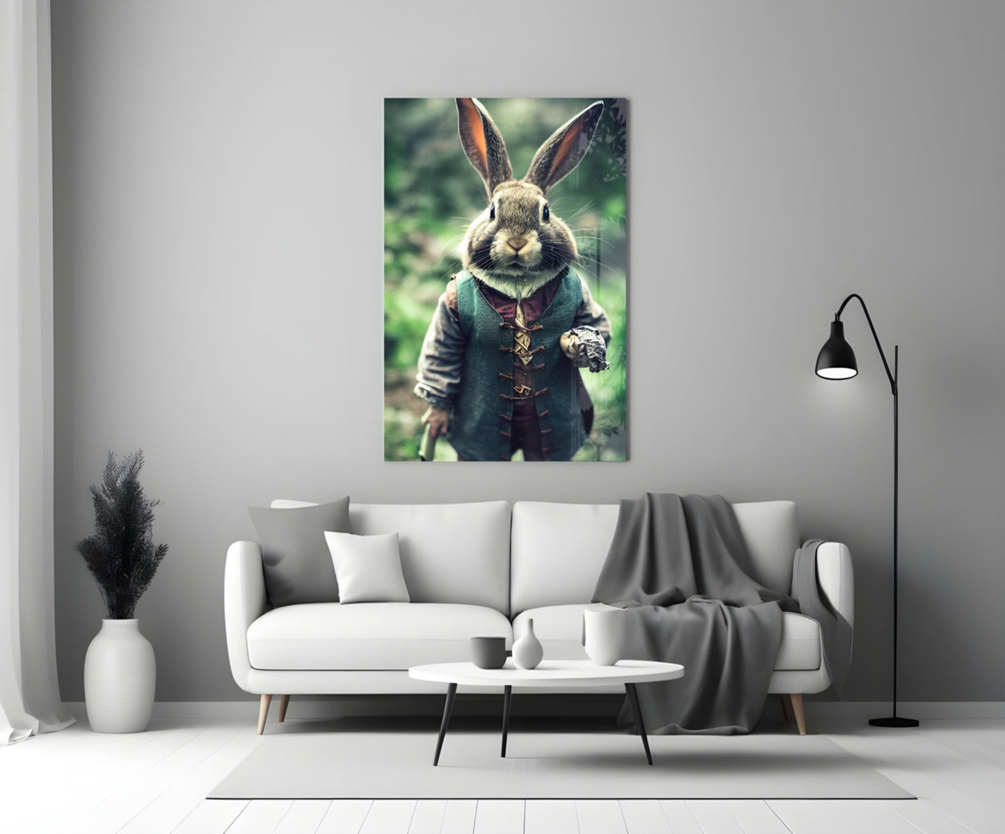 The Rabbit Glass Wall Art