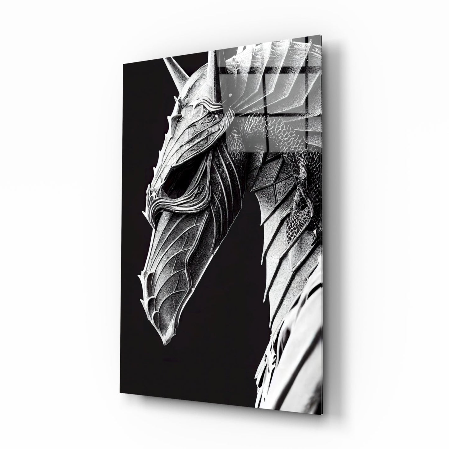 Iron Dragon Glass Wall Art